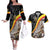 Belgium Leo Belgicus Couples Matching Off The Shoulder Long Sleeve Dress and Hawaiian Shirt