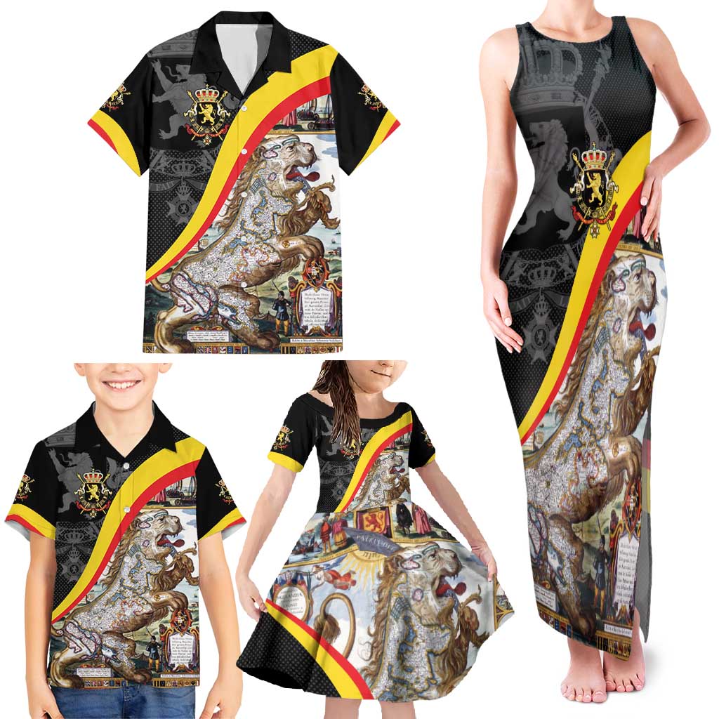 Belgium Leo Belgicus Family Matching Tank Maxi Dress and Hawaiian Shirt