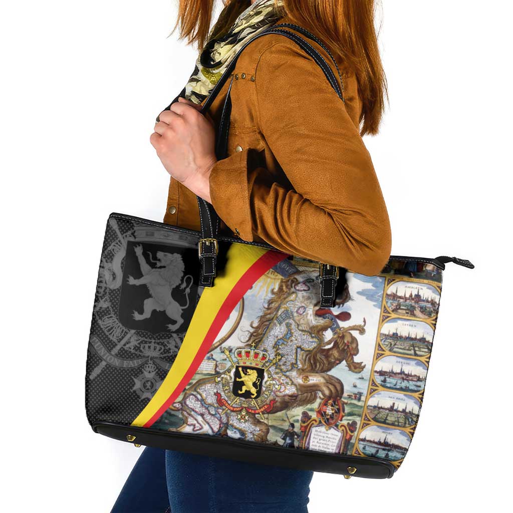 Belgium Leo Belgicus Leather Tote Bag