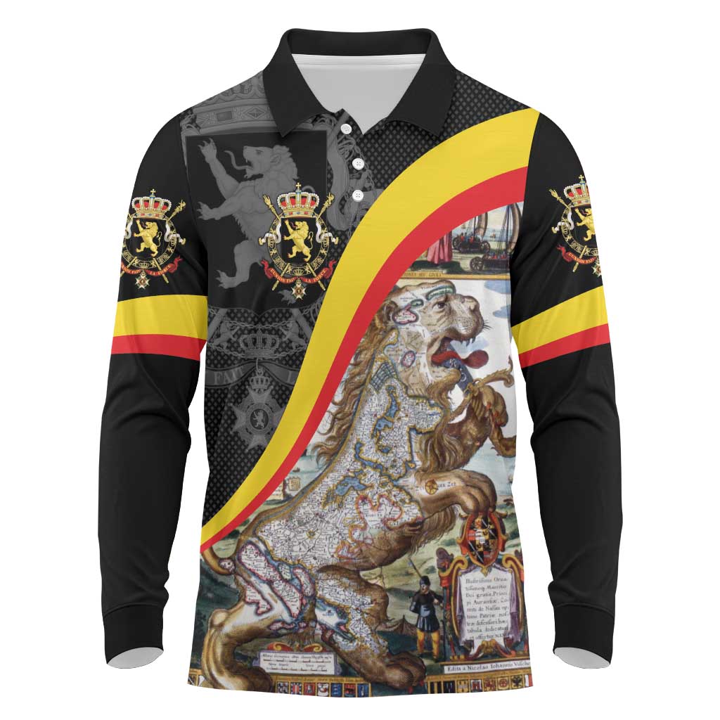 Belgium Leo Belgicus Long Sleeve Polo Shirt