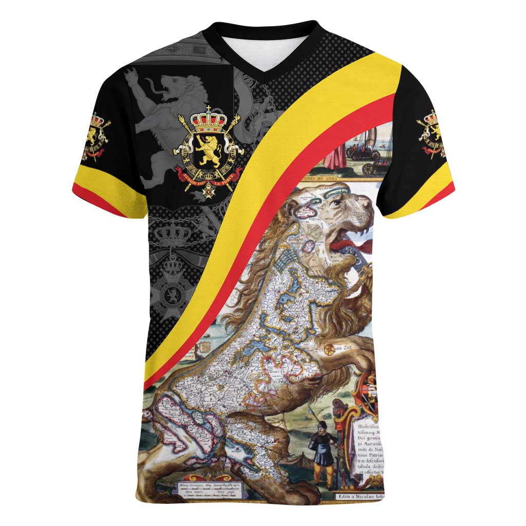 Belgium Leo Belgicus Women V-Neck T-Shirt