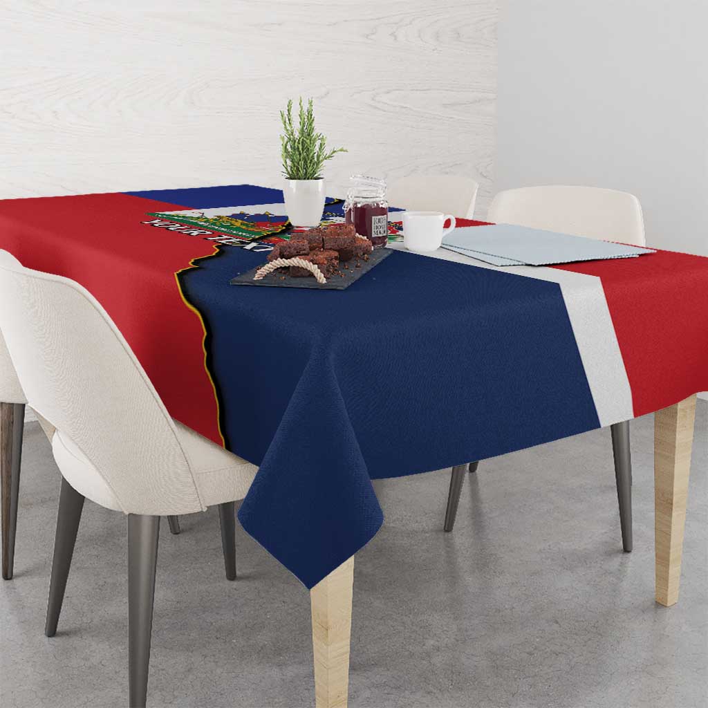 Hispaniola Personalized Tablecloth Dominican Republic Haiti Flag Together