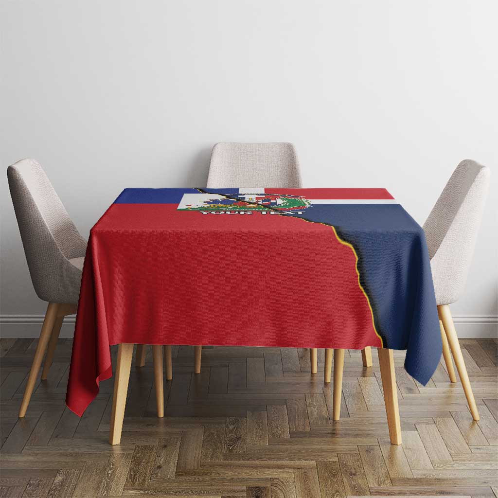 Hispaniola Personalized Tablecloth Dominican Republic Haiti Flag Together