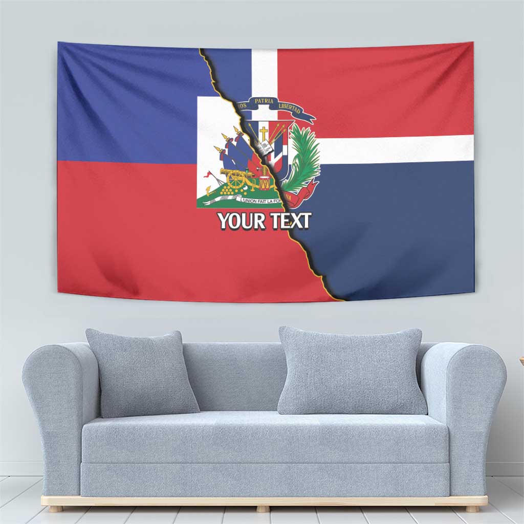 Hispaniola Personalized Tapestry Dominican Republic Haiti Flag Together