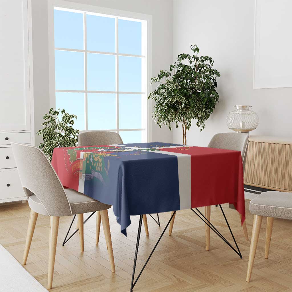 Hispaniola Map Tablecloth Dominican Republic Haiti Flag Together