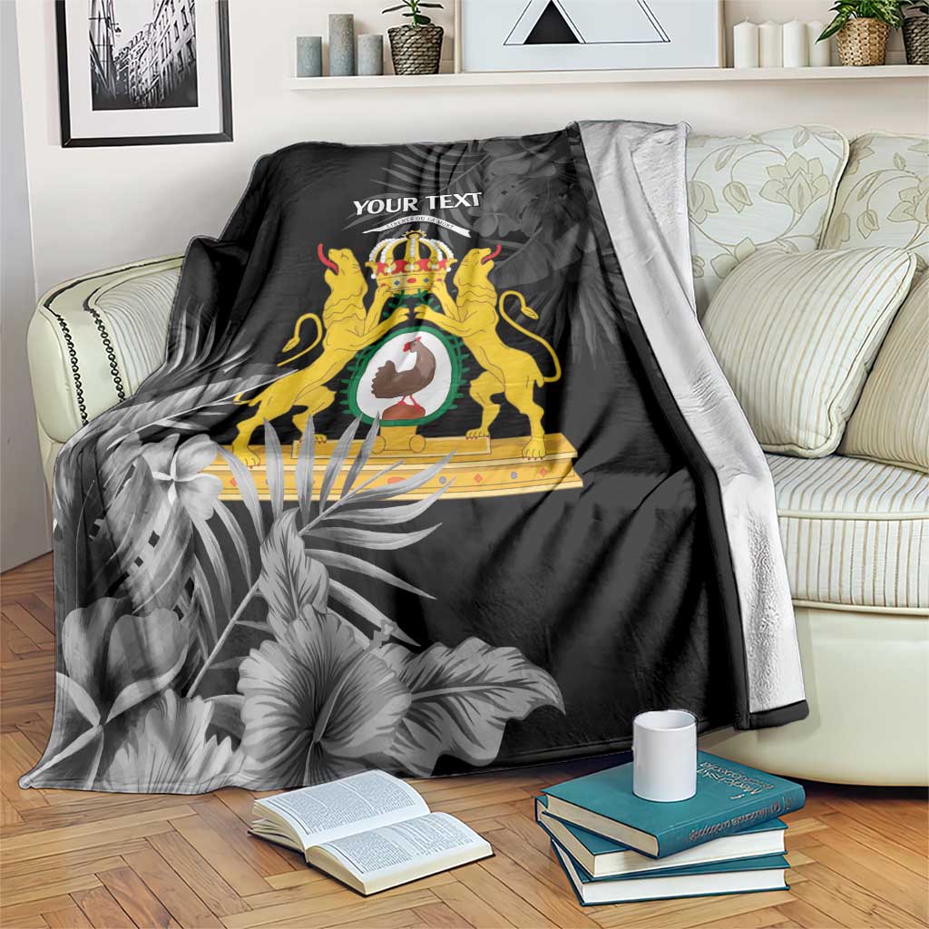 First Empire of Haiti Personalized Blanket Black Hibiscus Liberte ou la Mort!