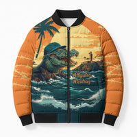 Everglades Alligator Alcatraz Vintage Bomber Puffer Jacket - Wonder Print Shop