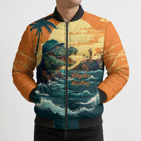 Everglades Alligator Alcatraz Vintage Bomber Puffer Jacket - Wonder Print Shop