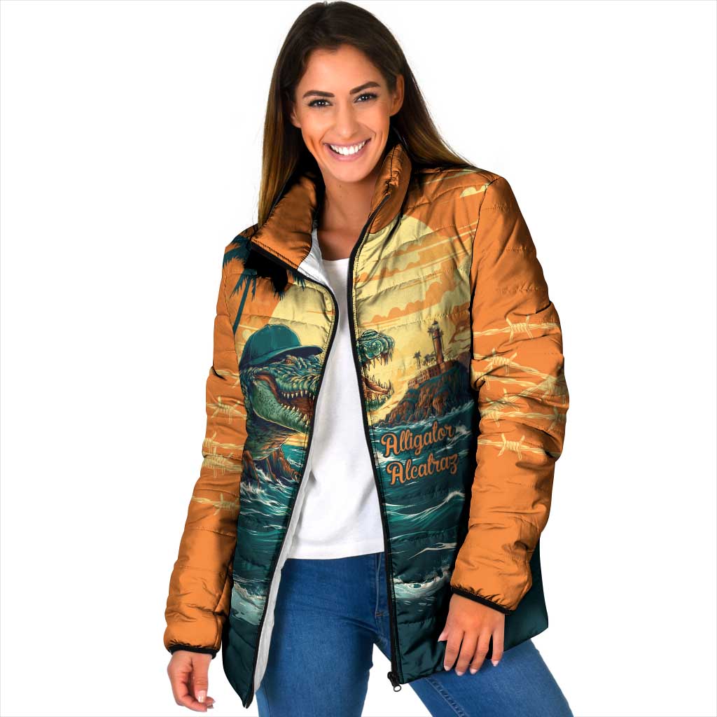 Everglades Alligator Alcatraz Vintage Padded Jacket - Wonder Print Shop