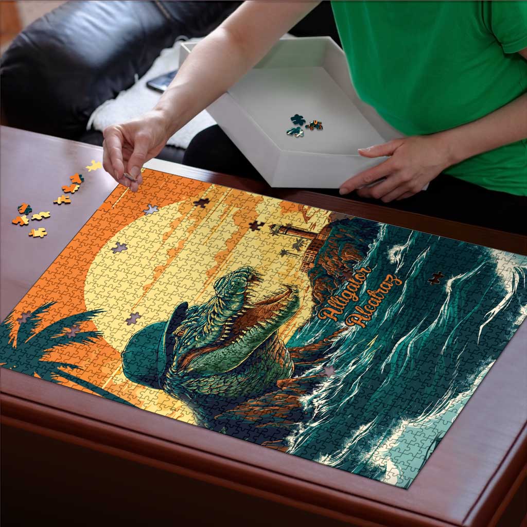 Everglades Alligator Alcatraz Vintage Puzzle - Wonder Print Shop