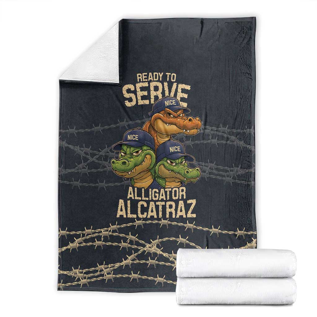 Ready To Serve Alligator Alcatraz Blanket - Wonder Print Shop