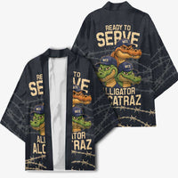 Ready To Serve Alligator Alcatraz Kimono - Wonder Print Shop