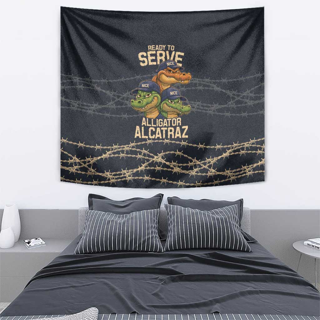 Ready To Serve Alligator Alcatraz Tapestry - Wonder Print Shop
