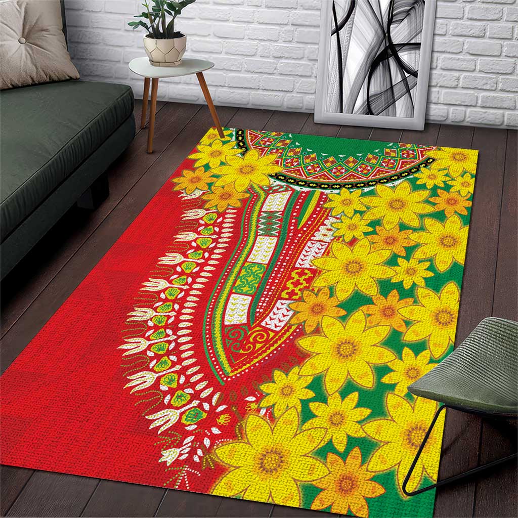 Ethiopian New Year Area Rug Enkutatash Adey Abeba Flower Art LT9 - Wonder Print Shop