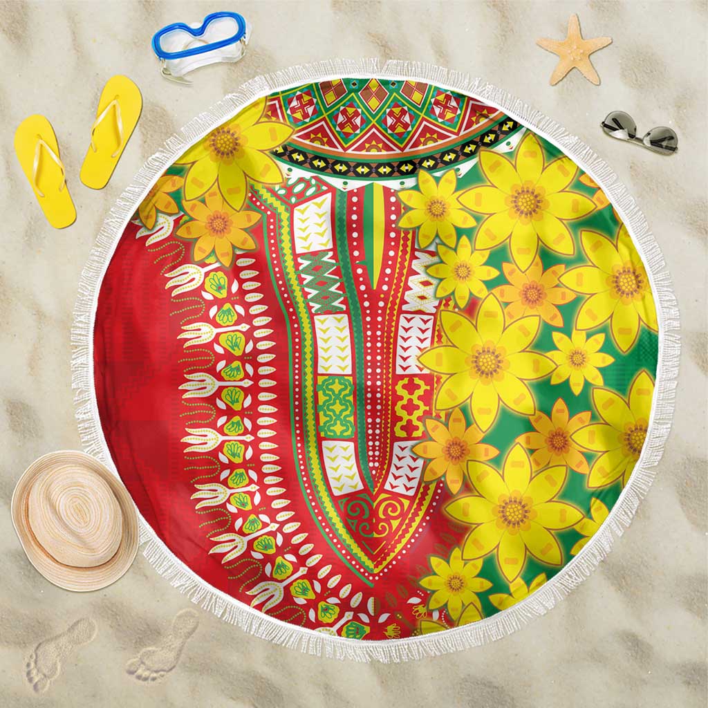 Ethiopian New Year Beach Blanket Enkutatash Adey Abeba Flower Art LT9 - Wonder Print Shop