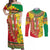 Ethiopian New Year Couples Matching Off Shoulder Maxi Dress and Long Sleeve Button Shirt Enkutatash Adey Abeba Flower Art