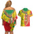 Ethiopian New Year Couples Matching Off Shoulder Short Dress and Hawaiian Shirt Enkutatash Adey Abeba Flower Art