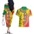 Ethiopian New Year Couples Matching Off The Shoulder Long Sleeve Dress and Hawaiian Shirt Enkutatash Adey Abeba Flower Art