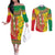 Ethiopian New Year Couples Matching Off The Shoulder Long Sleeve Dress and Long Sleeve Button Shirt Enkutatash Adey Abeba Flower Art