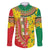 Ethiopian New Year Family Matching Off The Shoulder Long Sleeve Dress and Hawaiian Shirt Enkutatash Adey Abeba Flower Art