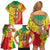 Ethiopian New Year Family Matching Off Shoulder Short Dress and Hawaiian Shirt Enkutatash Adey Abeba Flower Art