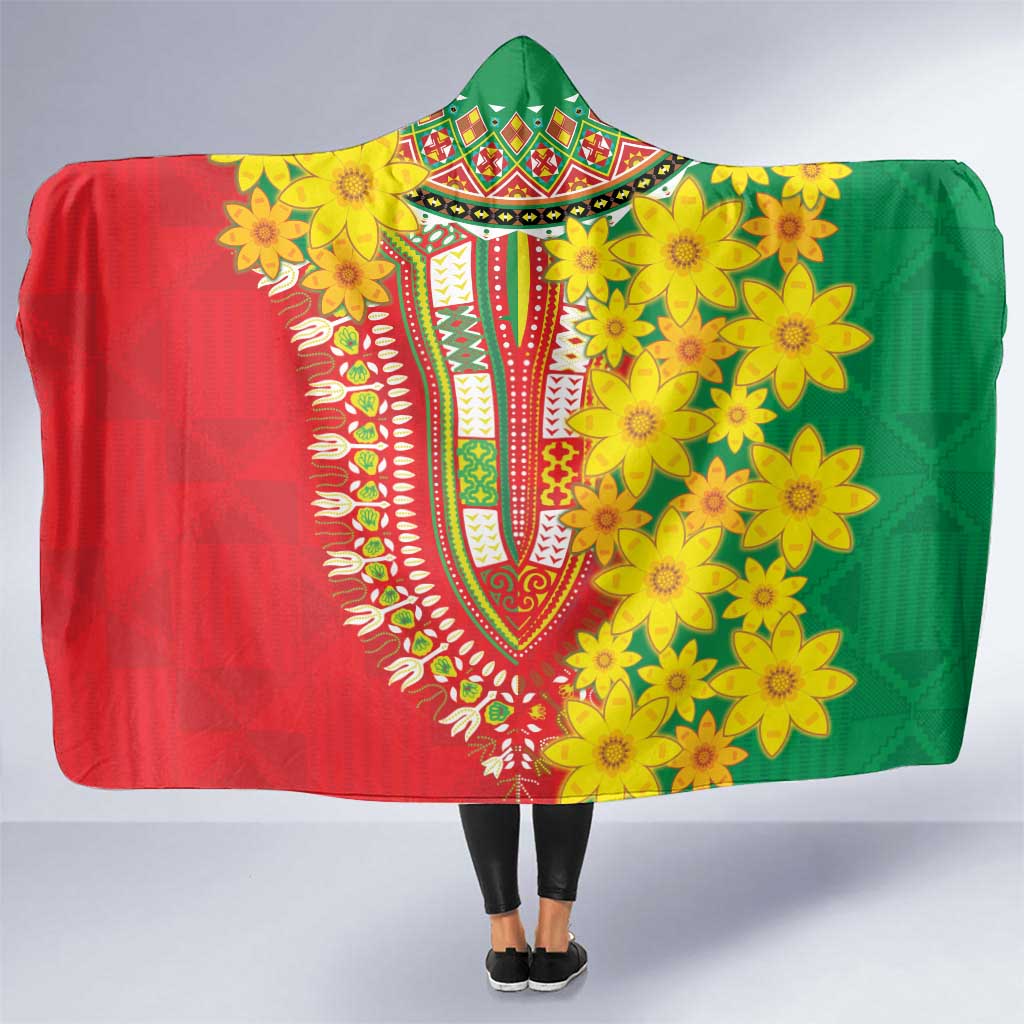 Ethiopian New Year Hooded Blanket Enkutatash Adey Abeba Flower Art