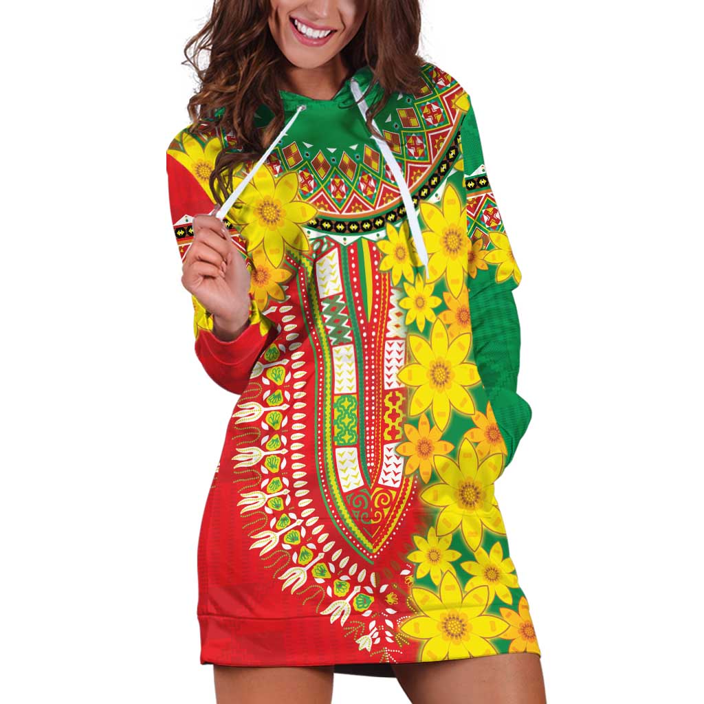 Ethiopian New Year Hoodie Dress Enkutatash Adey Abeba Flower Art