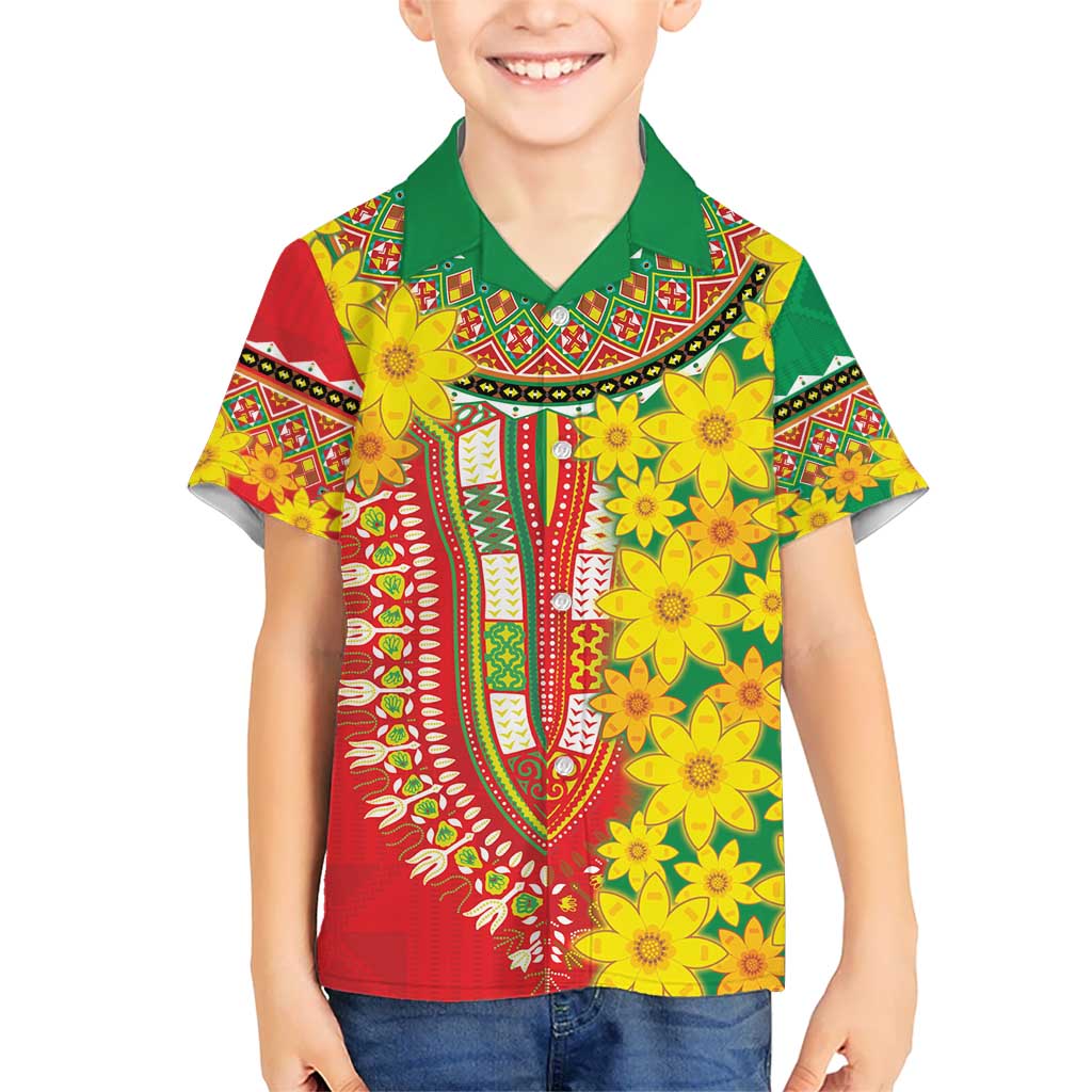 Ethiopian New Year Kid Hawaiian Shirt Enkutatash Adey Abeba Flower Art - Wonder Print Shop