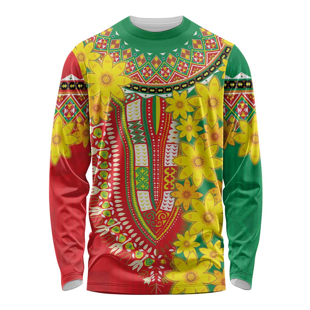 Ethiopian New Year Long Sleeve Shirt Enkutatash Adey Abeba Flower Art - Wonder Print Shop