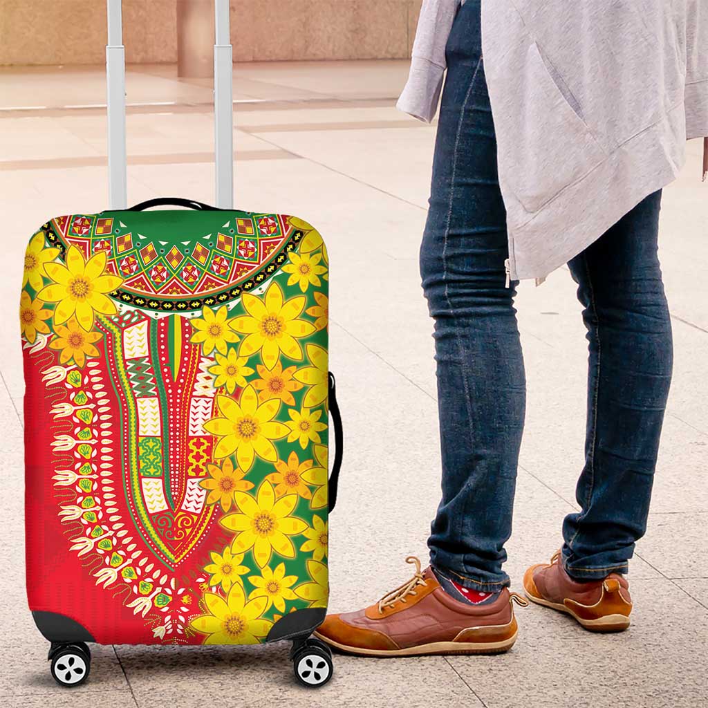 Ethiopian New Year Luggage Cover Enkutatash Adey Abeba Flower Art - Wonder Print Shop