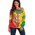 Ethiopian New Year Off Shoulder Sweater Enkutatash Adey Abeba Flower Art