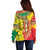 Ethiopian New Year Off Shoulder Sweater Enkutatash Adey Abeba Flower Art