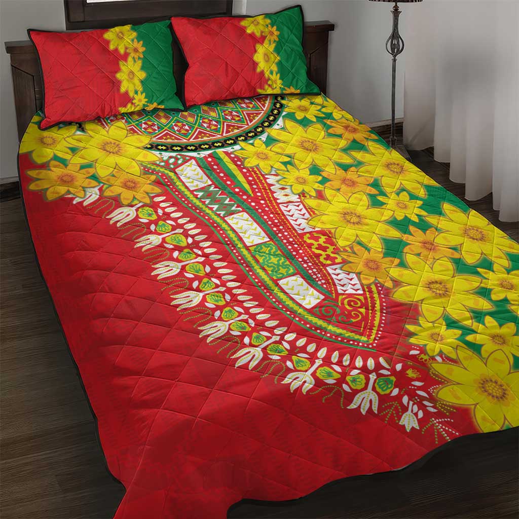 Ethiopian New Year Quilt Bed Set Enkutatash Adey Abeba Flower Art