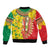 Ethiopian New Year Sleeve Zip Bomber Jacket Enkutatash Adey Abeba Flower Art