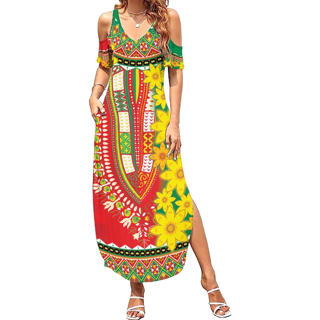 Ethiopian New Year Summer Maxi Dress Enkutatash Adey Abeba Flower Art