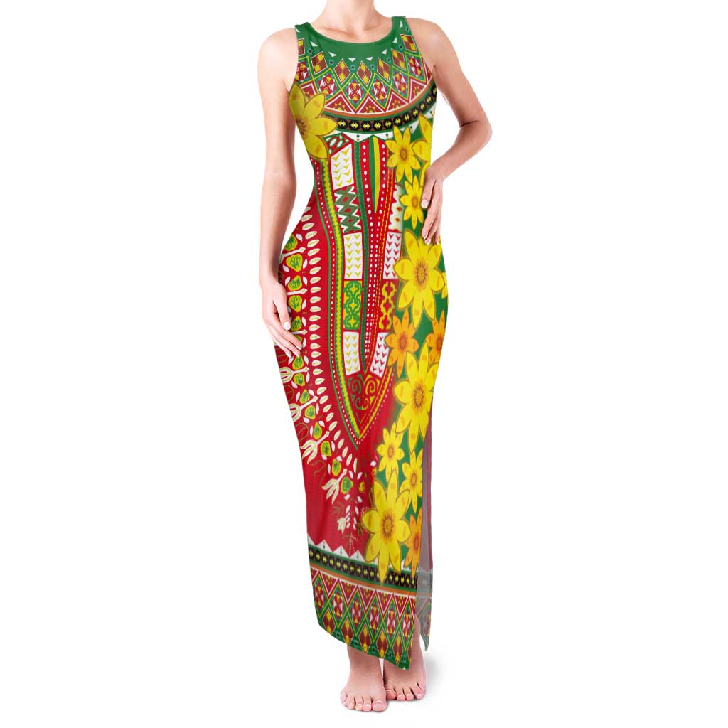 Ethiopian New Year Tank Maxi Dress Enkutatash Adey Abeba Flower Art