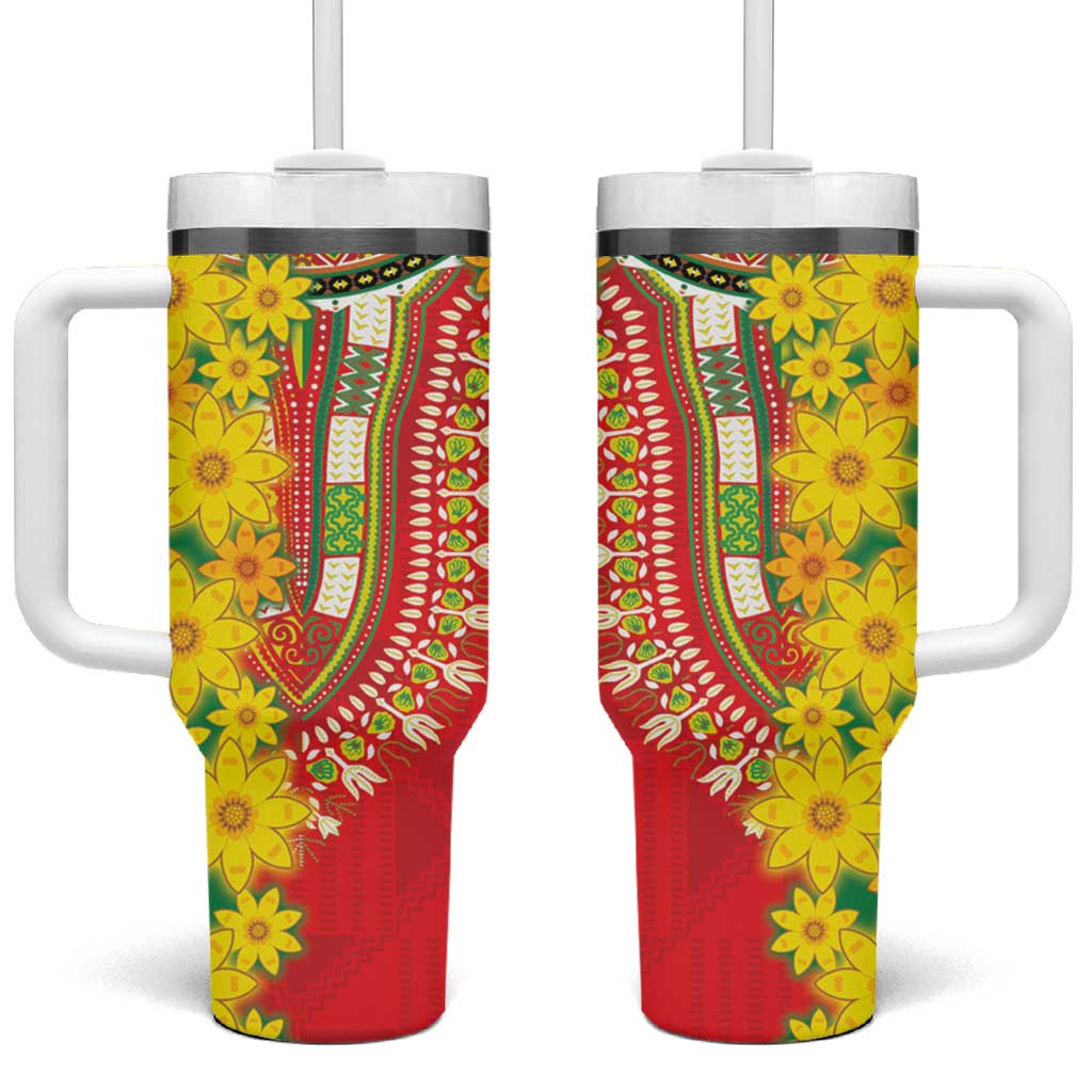 Ethiopian New Year Tumbler With Handle Enkutatash Adey Abeba Flower Art