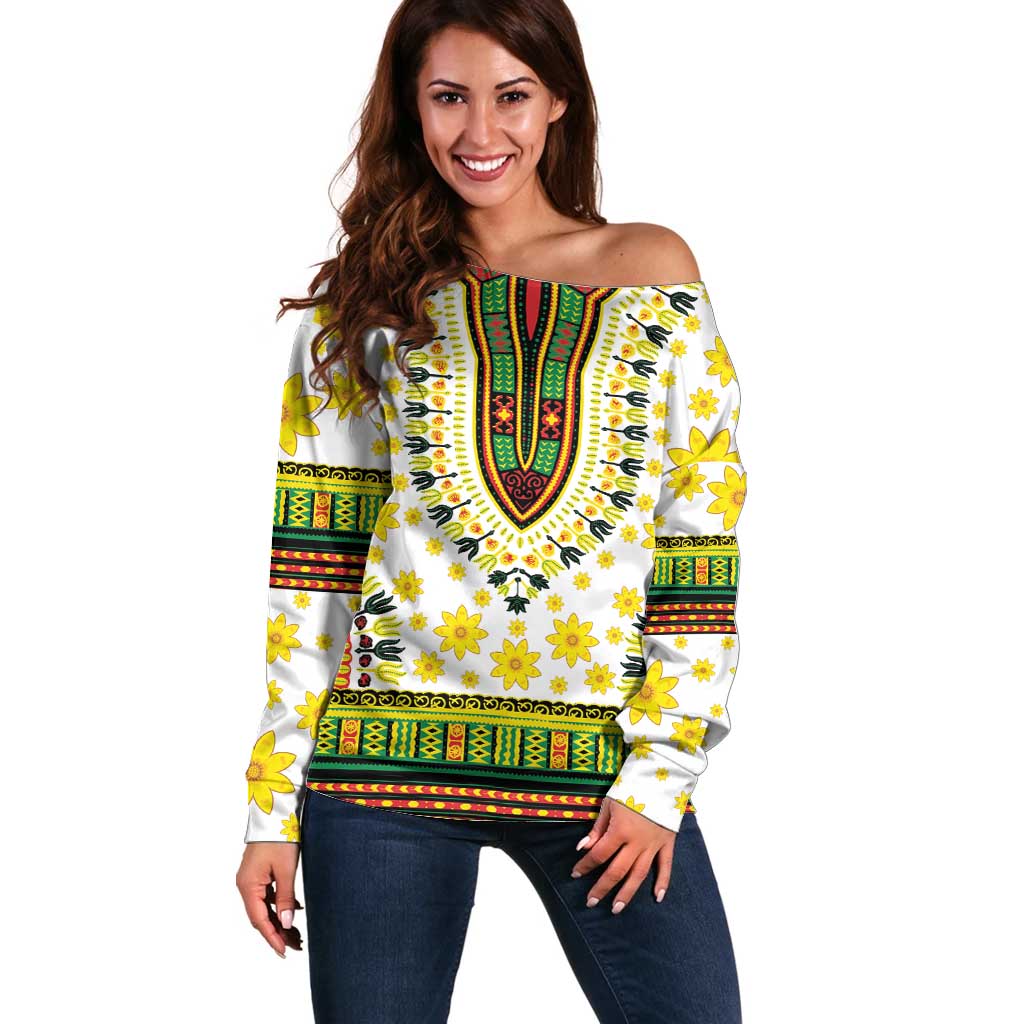 Enkutatash Dashiki and Adey Abeba Off Shoulder Sweater - Wonder Print Shop