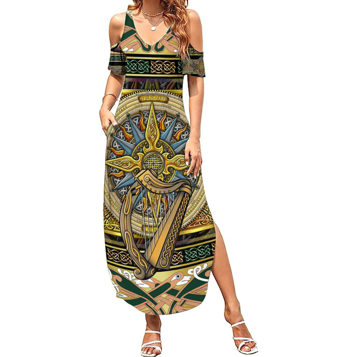 ireland-shamrock-summer-maxi-dress-celtic-knot-traditional-irish-symbol