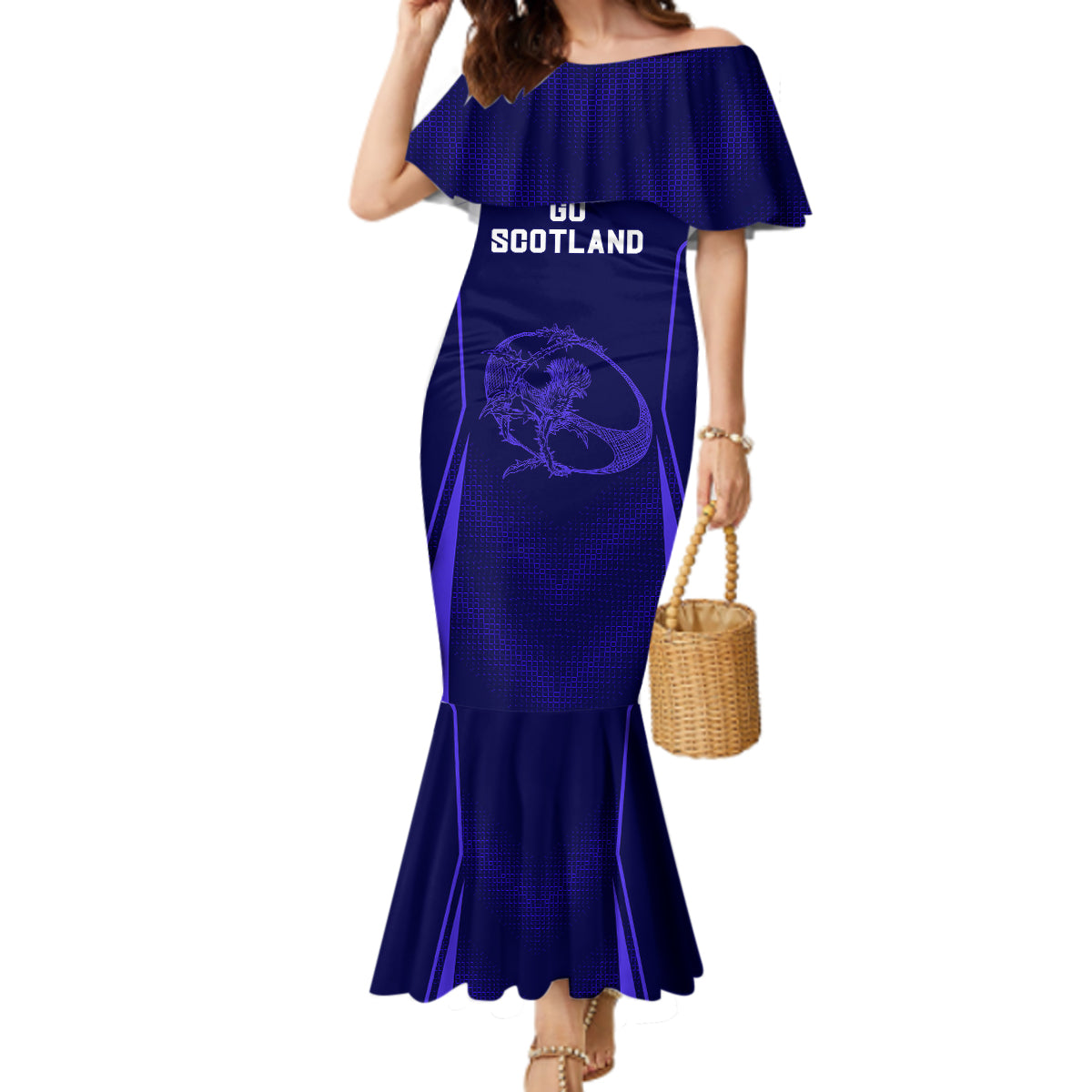 Scotland Rugby Mermaid Dress Scottish Thistle World Cup 2023 - Wonder Print Shop