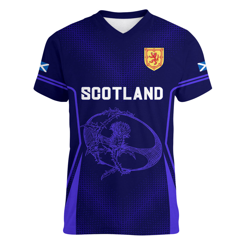 scotland-rugby-women-v-neck-t-shirt-scottish-thistle-world-cup-2023