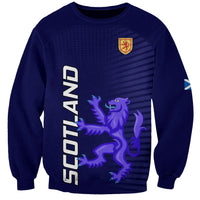 Navy blue crewneck sweatshirt with large Scotland lion graphic and crest on chest