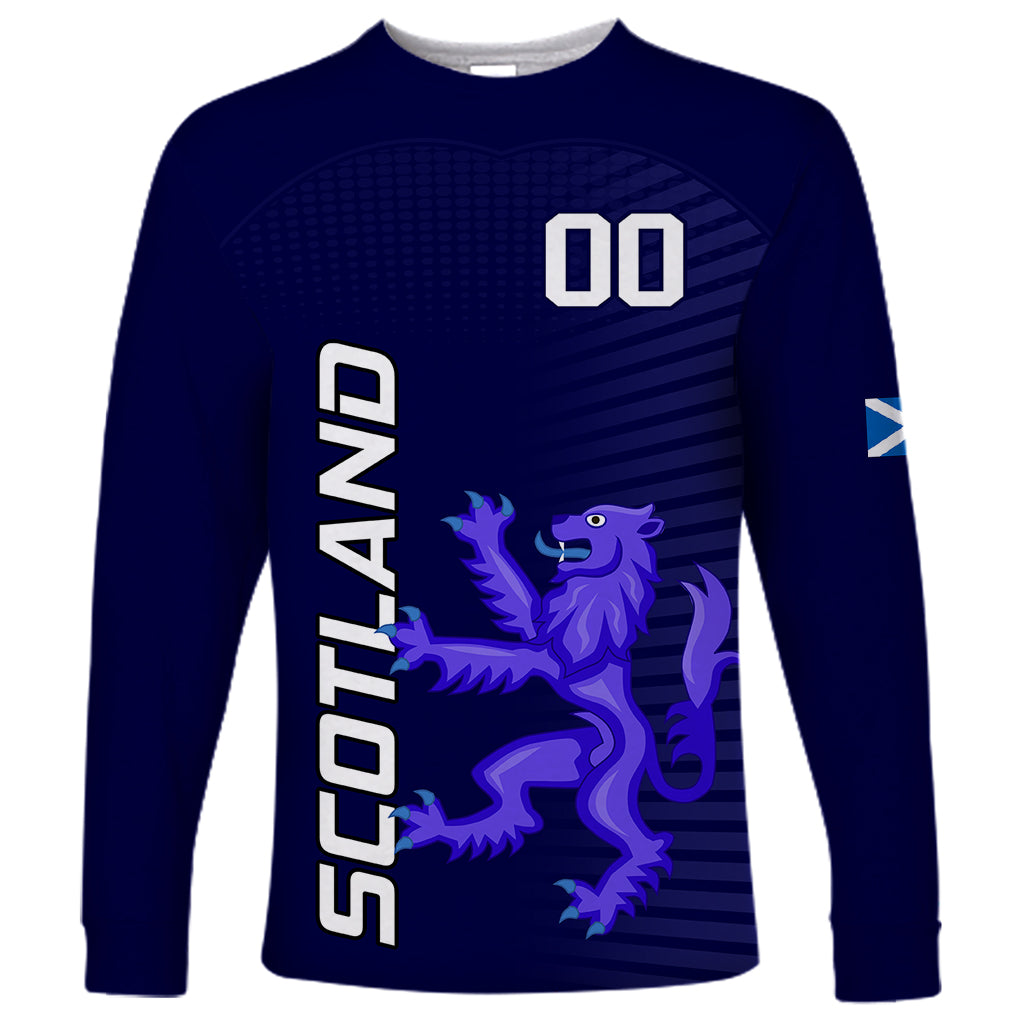 Custom Scotland Rugby Long Sleeve Shirt Go Scottish World Cup Sporty Style - Wonder Print Shop