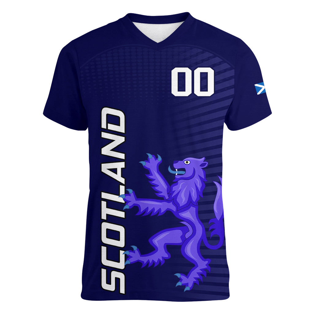 custom-scotland-rugby-women-v-neck-t-shirt-go-scottish-world-cup-sporty-style