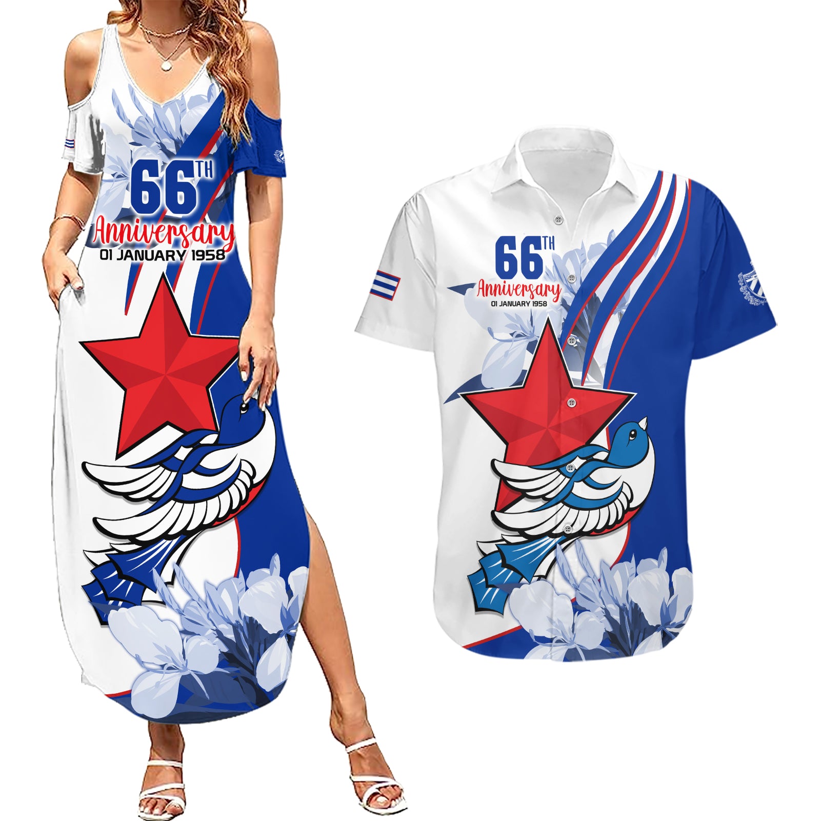 Cuba Triumph of the Revolution Personalized Couples Matching Summer Maxi Dress and Hawaiian Shirt Freedom And Liberty LT9 - Wonder Print Shop