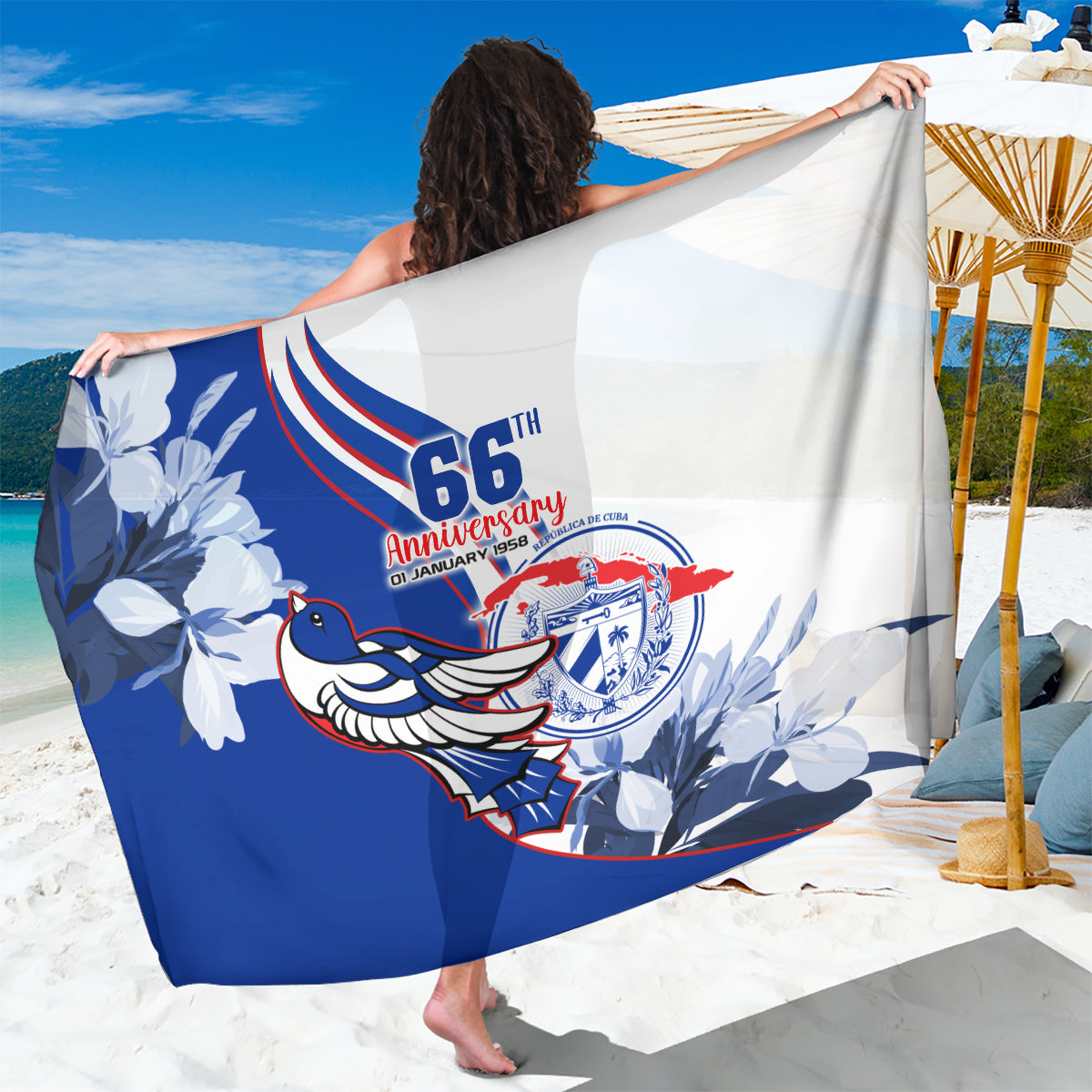 Cuba Triumph of the Revolution Personalized Sarong Freedom And Liberty - Wonder Print Shop