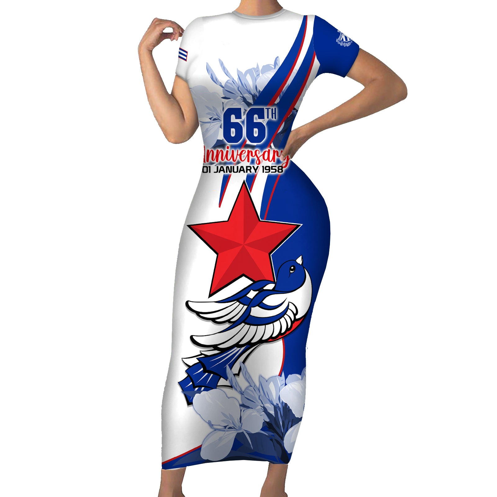 Cuba Triumph of the Revolution Personalized Short Sleeve Bodycon Dress Freedom And Liberty - Wonder Print Shop