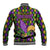 Mardi Gras Glitter Mask with Fleur-de-lis Baseball Jacket LT9 - Wonder Print Shop