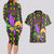 Mardi Gras Glitter Mask with Fleur-de-lis Couples Matching Long Sleeve Bodycon Dress and Hawaiian Shirt LT9 - Wonder Print Shop