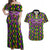 Mardi Gras Glitter Mask with Fleur-de-lis Couples Matching Off Shoulder Maxi Dress and Hawaiian Shirt LT9 - Wonder Print Shop